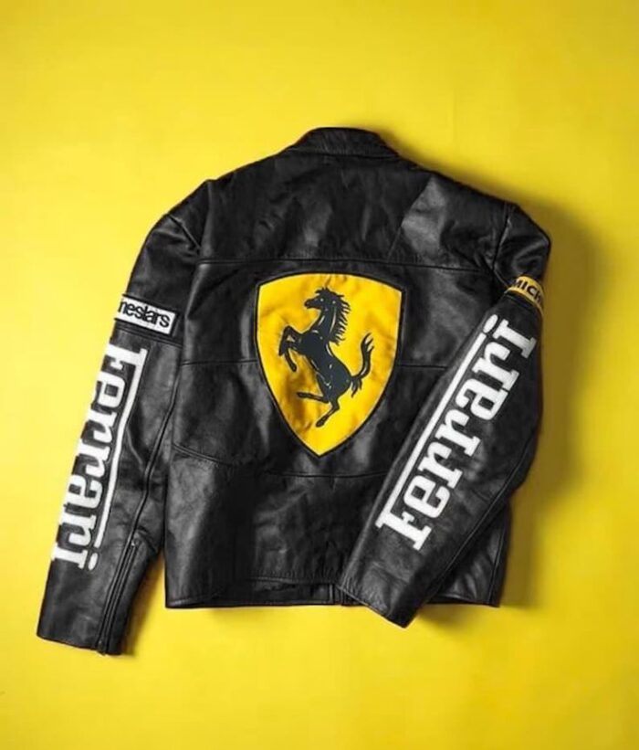 black leather streetwear jacket