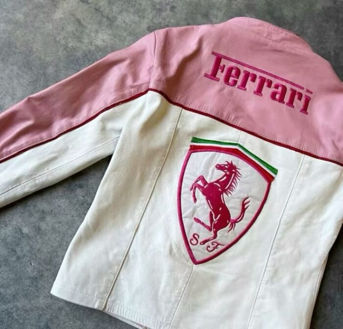 Pink Ferrari Leather Jacket