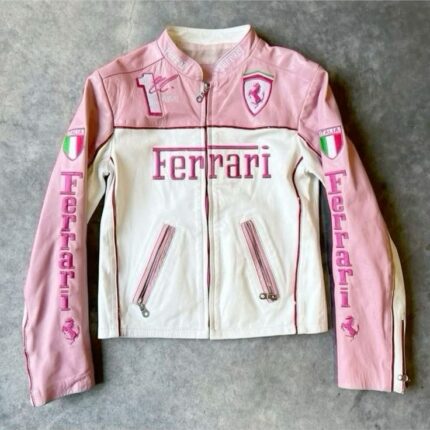 Pink Ferrari Leather Jacket