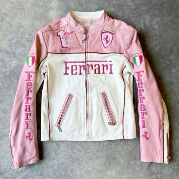 Pink Ferrari Leather Jacket