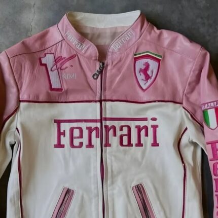Pink Ferrari Leather Jacket