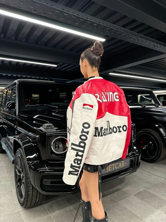 marlboro biker jacket genuine leather trycity