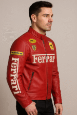 ferrari sports biker leather jacket