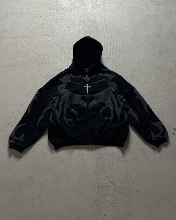 gothic drop oversized hoodie trycity