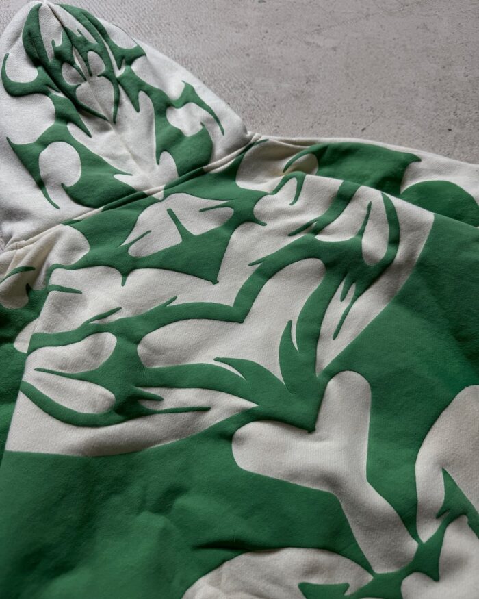 Premium Green Oversized Hoodie with Tribal Artwork – Trycity