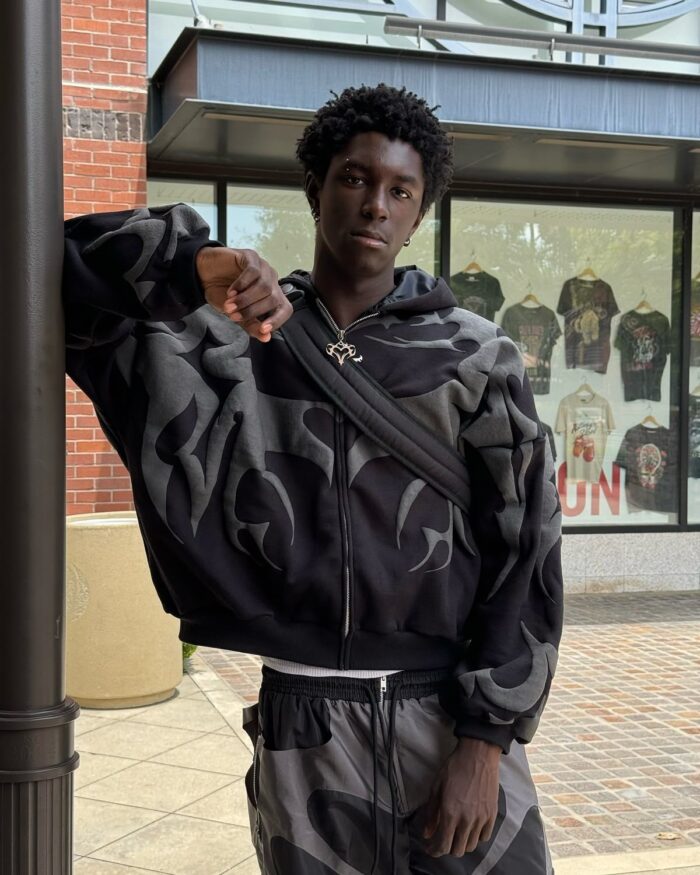 tribal shadow depth hoodie