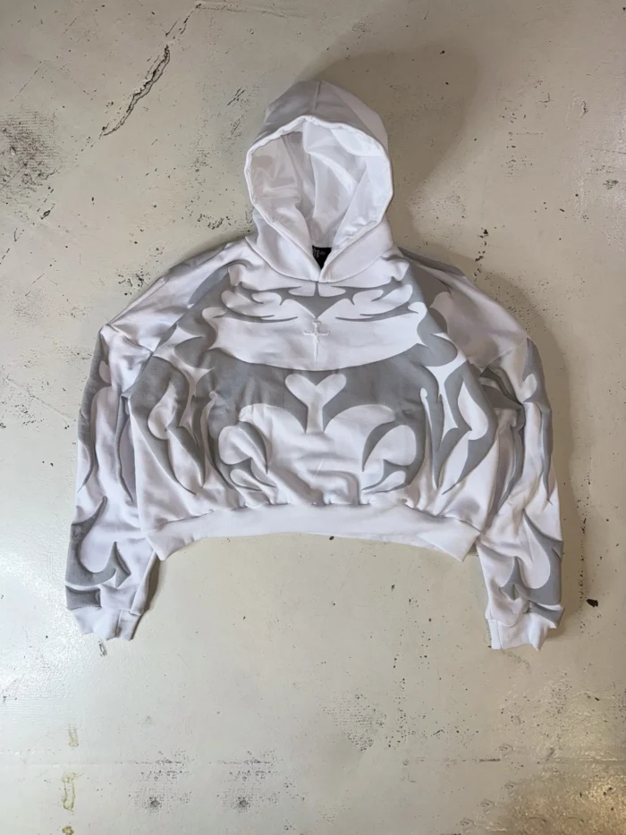 Oversized White Hoodie with Tribal Design – Trycity Streetwear