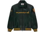 Trycity Porsche leather jacket green view.