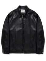 Men's black leather jacket winter fashion outfit 2026 style