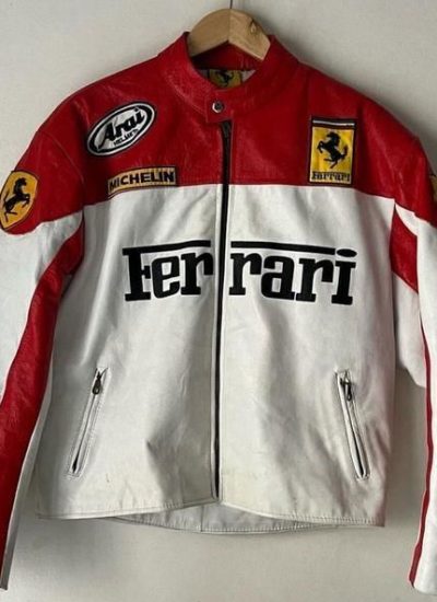 ferrari white leather jacket