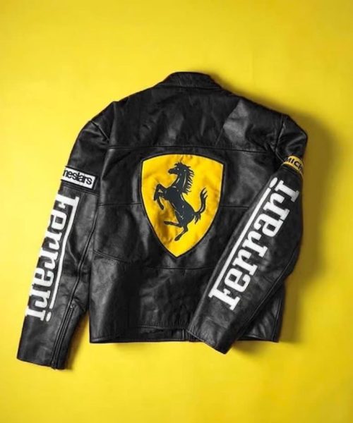 black leather streetwear jacket