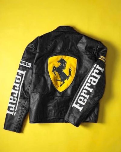 black leather streetwear jacket