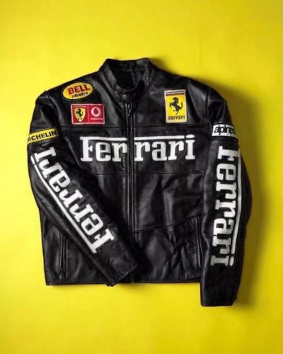 black ferrari leather jacket