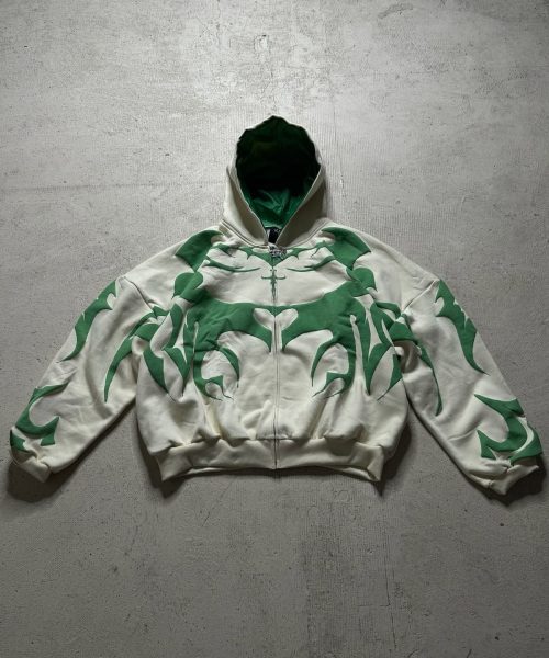 Green Tribal Shadow Depth Hoodie