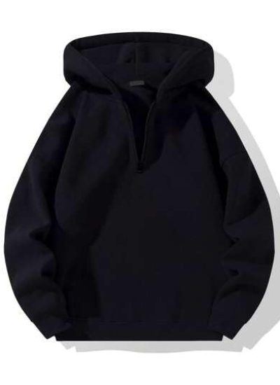 black half zipper hodie
