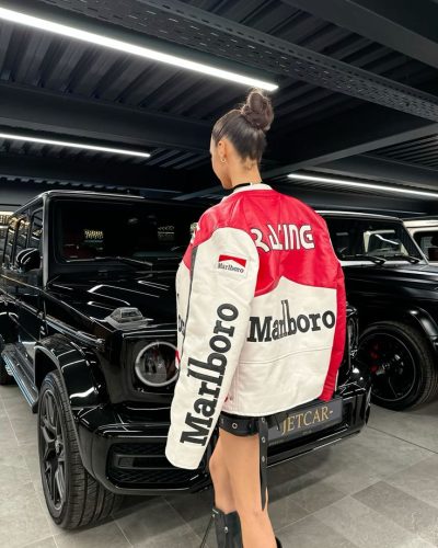 marlboro biker jacket genuine leather trycity