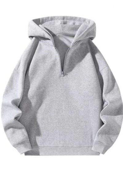 gery half zipper hoodie