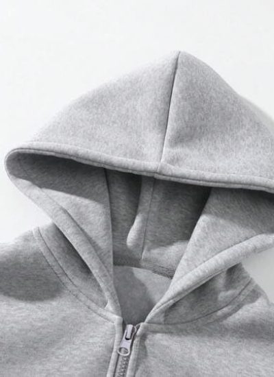 gery half zipper hoodie